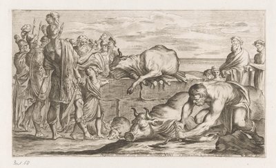 Trojaner opfern Tiere an Neptun Neptuno meritos aris indicit honores Irrfahrten des Aeneas (Serientitel) L