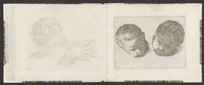 Zwei Köpfe von jungen Kindern von Giuseppe Maria Mitelli