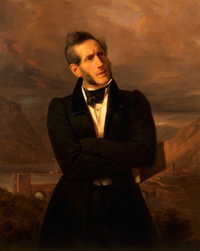 Porträt von Alessandro Manzoni von Giuseppe Molteni