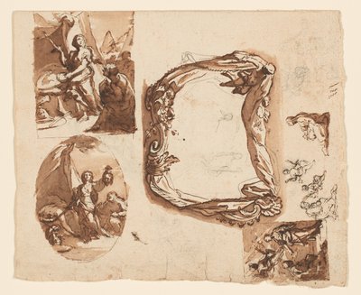 Judith und Holofernes und andere Studien (recto); Diana und Endymion (verso) von Giuseppe Nicola Nasini