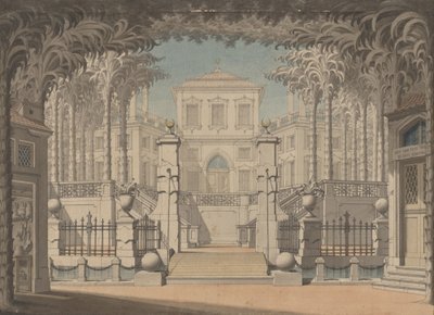 Ein türkischer Palast (Wahrscheinlich für Mozarts "Entführung aus dem Serail") von Giuseppe Quaglio