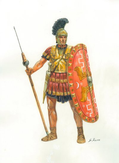 Antikes Rom: ein Soldat der Prätorianergarde - Illustration von Giuseppe Rava von Giuseppe Rava