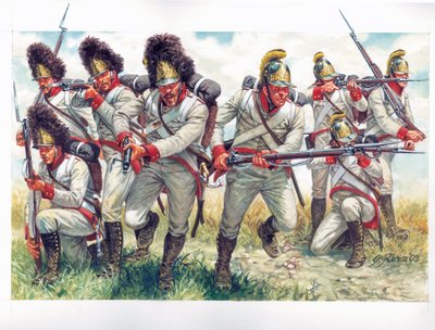 Erstes Kaiserreich: Grenadiere der österreichischen Infanterie 1809 - Illustration von Giuseppe Rava von Giuseppe Rava