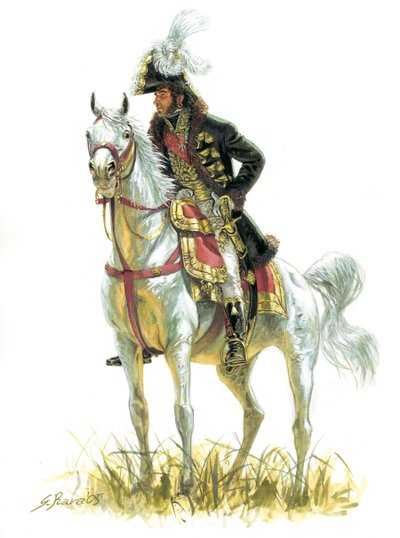 Erstes Kaiserreich: „Porträt von Joachim Murat (1767-1815) im Jahr 1805“ Erstes Kaiserreich: Joachim Murat (1767-1815) im Jahr 1805 - Illustration von Giuseppe Rava von Giuseppe Rava