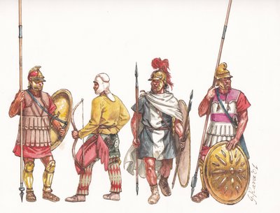 Makedonische Armee Phalangitis Pikeman Bogenschütze und persischer Söldner von Giuseppe Rava