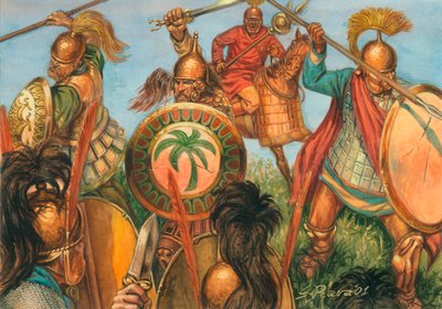 Punischer Krieg: Karthagische schwere Infanterie - Illustration von Giuseppe Rava von Giuseppe Rava