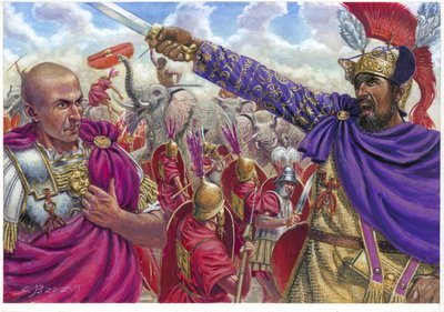 Scipio Africanus und Hannibal - Illustration von Giuseppe Rava von Giuseppe Rava
