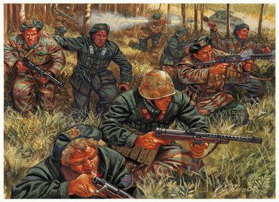 Zweiter Weltkrieg: Prinz Junio Valerio Scipione Borghese (1906-1974) an der Spitze der italienischen Einheit Xe Flotiglia MAS oder DECIMA MAS oder X Mas von Giuseppe Rava