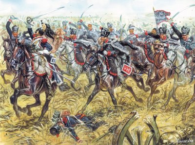 Die Husaren des Todes der preußischen Armee, um 1810 - Illustration von Giuseppe Rava von Giuseppe Rava