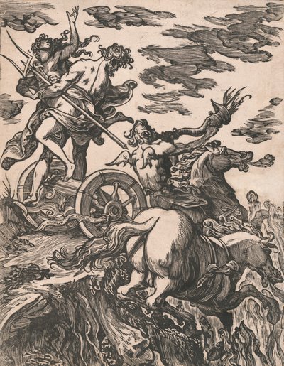 Raub der Persephone mit Pluto zu Pferd rechts, 1590-1607 von Giuseppe Scolari