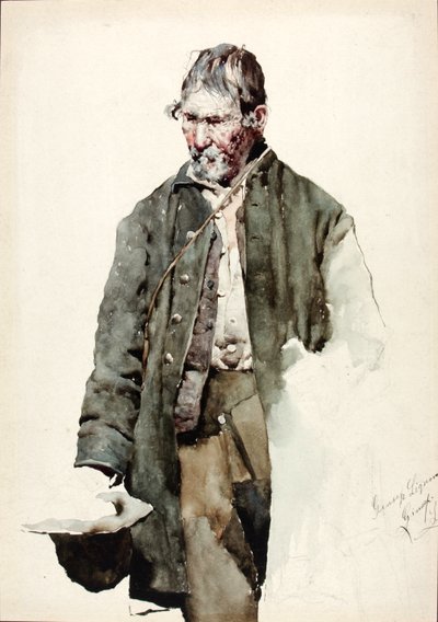 Studie eines alten Mannes, spätes 19. bis frühes 20. Jahrhundert von Giuseppe Signorini