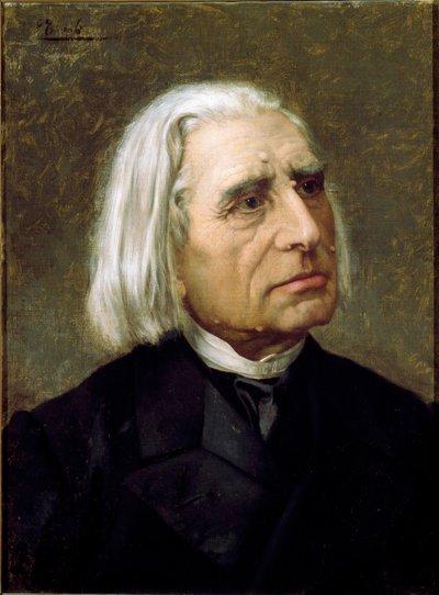 Porträt des ungarischen Komponisten und Pianisten Franz Liszt (1811-1886) von Giuseppe Tivoli