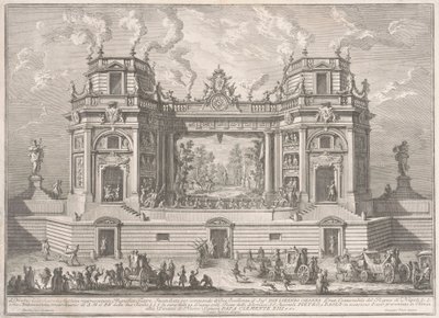 Die Seconda Macchina für die Chinea von 1761: Ein prächtiges Theater, 1761 von Giuseppe Vasi
