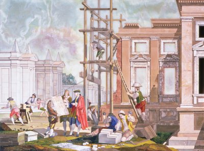 Architektur, aus einer Serie von vier zur Darstellung der Schönen Künste, ca. 1780 von Giuseppe Zocchi