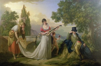 Eine romantische allegorische Szene von Giuseppe or Josef Grassi