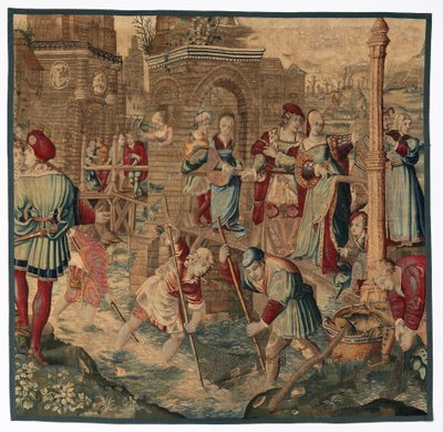 Frühling: Angelszene aus dem Set der vier Jahreszeiten, spätes 17. - frühes 18. Jahrhundert von Gobelins