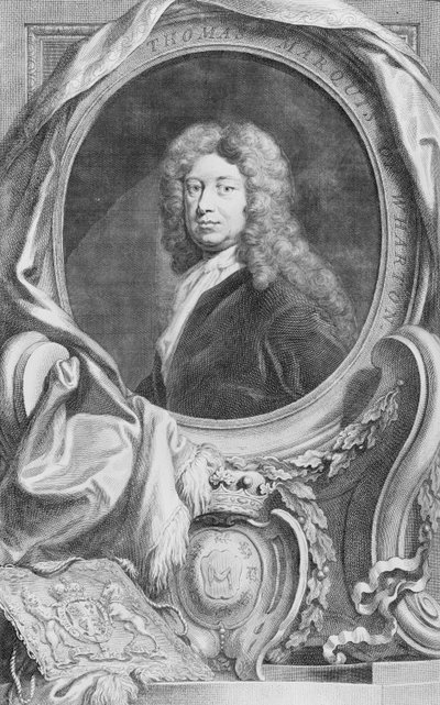 Porträt von Thomas Marquis of Wharton (1648-1715), graviert von Jacob Houbraken, veröffentlicht von P. Knanton, 1744 von Godfrey Kneller