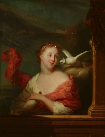 Junge Frau mit Tauben (Venus?) von Godfried Schalcken