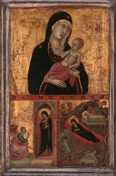 Madonna mit Kind mit der Verkündigung und der Geburt Christi, ca. 1310-15 von Goodhart Master