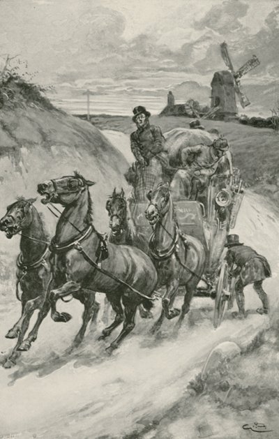 Eine Postkutsche in alten Zeiten von Gordon Frederick Browne