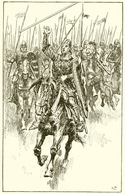Normannen stürmen in der Schlacht von Hastings von Gordon Frederick Browne