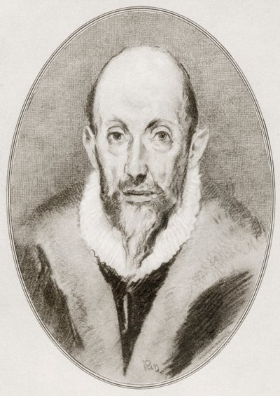 Domenikos Theotokopoulos, El Greco, aus „Lebende Biographien großer Maler“ von Gordon Ross