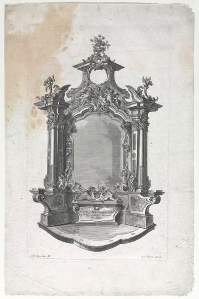 Modell für Altar für Holzschnitzer von Gottfried Bernhard Götz