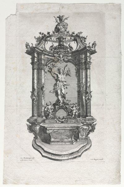 Modell für Altar für Holzschnitzer von Gottfried Bernhard Götz