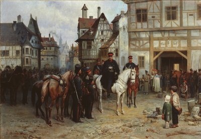 General Blücher mit den Kosaken in Bautzen, 1885 von Gottfried Willewalde