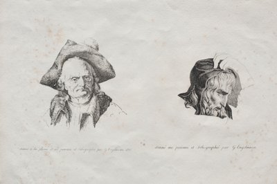 Receuil dessais lithographiques: Zwei Köpfe, 1816 von Gottfried or Godefroy Engelmann