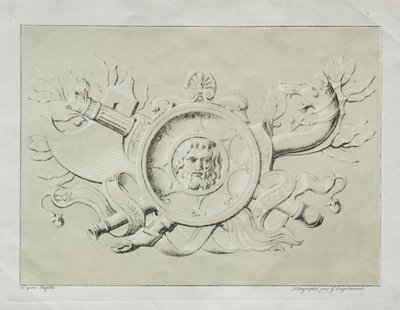 Receuil dessais lithographiques: Eine Trophäe, ca. 1816 von Gottfried or Godefroy Engelmann