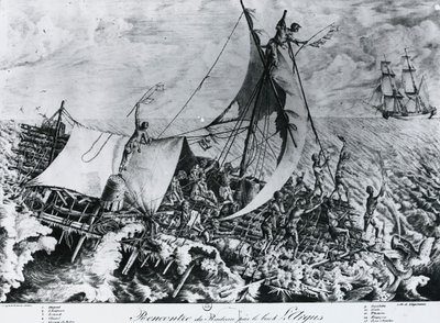 Schiffswrack der Fregatte Medusa (2. Juli) von Gottfried or Godefroy Engelmann