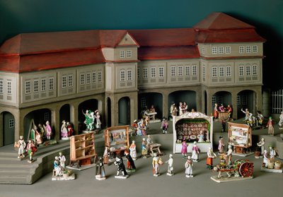 Venezianischer Jahrmarkt, eine Marktszene zur Erinnerung an eine Reise nach Venedig, unternommen von Herzog Carl Eugen von Württemberg von Gottlieb Friedrich Riedel