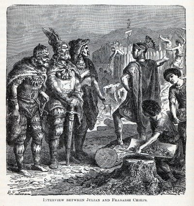 Interview zwischen Julian und fränkischen Häuptlingen, 1882 von Gottlob Heinrich Leutemann