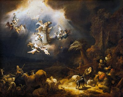 Engel verkünden den Hirten die Geburt Christi von Govaert Flinck