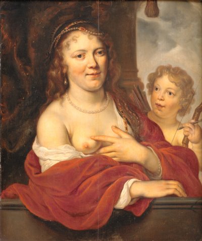 Eine Dame und ihr Kind als Venus und Amor von Govert Flinck