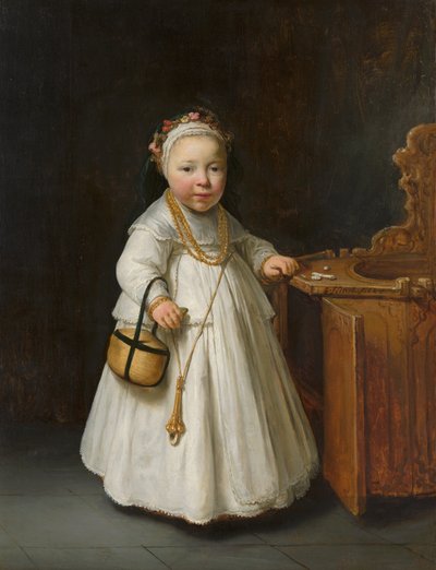 Mädchen bei einem Hochstuhl von Govert Flinck