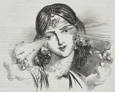 Weibliche Schönheit, Karikatur von Jean-Jacques Grandville, Lithographie von Gaetano Riccio aus Poliorama Pittoresco, Nr. 20, 24. Dezember von Grandville