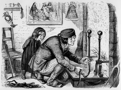 La Fontaines Fabel: Der Bauer und die Viper, Gravur von J.J. Grandville, ca. 1838-40 von Grandville (1803 47)
