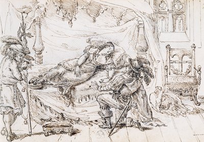 Dornröschen, Illustration für Märchen von Charles Perrault von Grandville