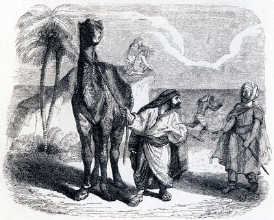 Das Kamel und die schwimmenden Stöcke - Fabeln von La Fontaine von Grandville