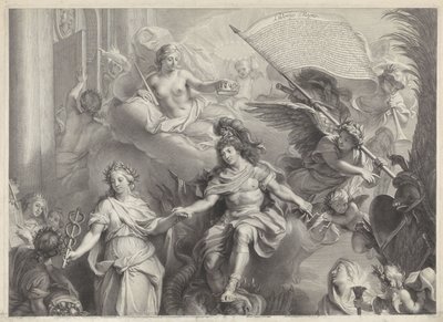 Allegorie auf die Macht von Ludwig XIV. von Gérard Edelinck