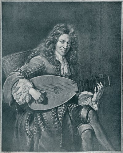 Charles Mouton, ca. 1626-1710. Französischer Lautenist und Lautenkomponist, 1909 von Gérard Edelinck