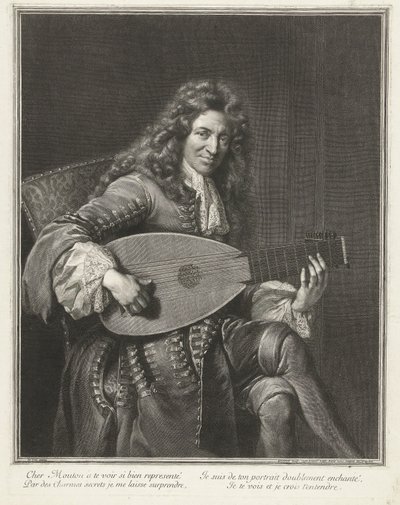 Porträt des Komponisten Charles Mouton (ca. 1626-1710) von Gérard Edelinck
