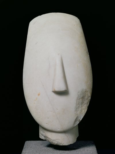Kopf einer Frau, Fragment einer Statue aus Keros, Frühkykladische II Periode, ca. 2700-2400 v. Chr. von Greek