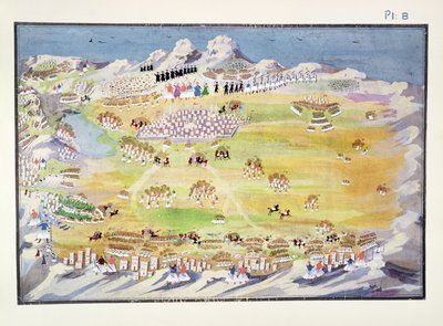 Schlacht von Tripolitza und umliegenden Dörfern, Tafel 8 aus Bildliche Geschichte des griechischen Unabhängigkeitskrieges von General Makryjannis von Greek School