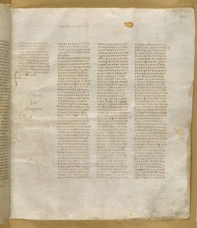 Add. MS 43725, f.334r, aus dem Codex Sinaiticus (Pergament) von Greek School