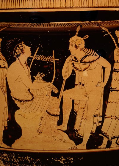 Orpheus unter den Thrakern, Attischer Rotfiguriger Säulenkrater, um 440 v. Chr. von Greek school