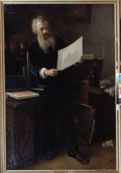 Der erste Eindruck (Porträt von Ivan Ivanovich Shishkin) von Grigori Grigoryevich Myasoedov