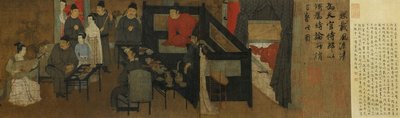 Nächtliche Vergnügungen von Han Xizai (Detail) von Gu Hongzhong (after)